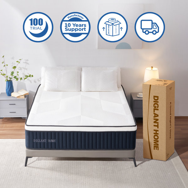 DIGLANT HOME 14" Medium Plush Mattress Wayfair